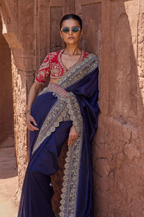 Purple Saree Set